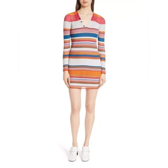 Rag & Bone Size L Katie Metallic Stripe Dress - Picture 1 of 12
